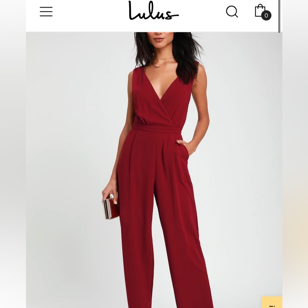 Kiska Burgundy Lace Wide-Leg Jumpsuit